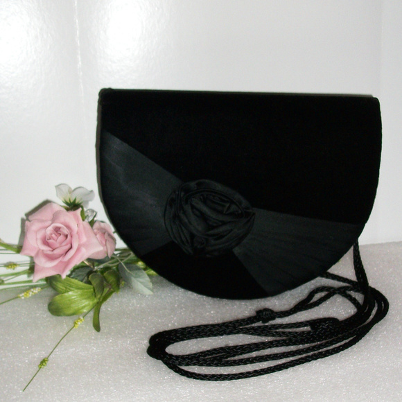 EATON Handbags - EATON Evening Bag Clutch Black Velour NWOT